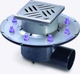 KESSEL-Objektablauf Ecoguss Pressfl. DN80 seitl., Designrost Kessel | Nr.: 48783.63