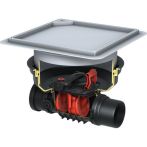 KESSEL-Rückstaudoppelverschluss Staufix Control, DN90, schwarz, Bodenplatte | Nr.: 770090.10S