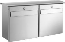 Knobloch Briefkasten LIKNO DUO, Edelstahl, Zaun- und Wandmontage, eckiges Dach