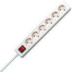 Kopp Steckdosenleiste 6xSchuko+Schalter weiss f. Innenbereich, Zuleitung 1,4m/1,5mm²