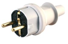 Kopp Stecker mit Knickschutz PVC grau