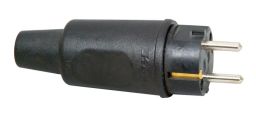 Kopp Stecker Vollgummi mit Knickschutz schwarz großes Model