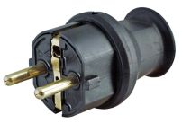 Kopp Stecker Gummi mit Knichschutz klein schwarz