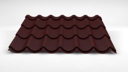 Metalldachpfanne LM D-TILE 1060 LM 8012 P rotbraun - Dachprofil (0,50|195)