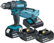 Makita DHP482RF3J Akku-Schlagbohrschrauber 18 V inkl. 3x3,0Ah Akkus,1xLadegerät + MAKPAK
