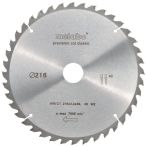 Metabo Kreissägeblatt HW/CT 216 x 30 x 2,4/1,8, Zähnezahl 40, Wechselzahn, Spanwinkel 5° neg. (628060000)