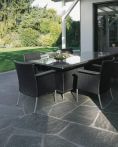 Metten Naturstein Terrassenplatte MAGGIA GRANIT Anthrazit-Weiß gestrahlt, Kanten gesägt 40-80x40x4-6 cm