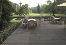 Metten Naturstein Terrassenplatte GRAUWACKE Grau-Braun-Grün geflammt, Kanten gesägt, Stärke 3 cm