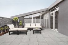 Metten Keramik Terrassenplatte LITHOCERA Quarzit Hellgrau, Weiß geadert