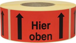 NW Hinweisetikett Hier ob L.145 mm,B.70mm rot 1000 St./Rolle (3000265574)