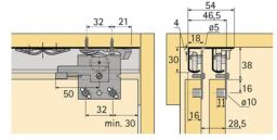 NW Laufprofil zu Top Line 27 3500mm Alu. blk Hettich (3000273047)