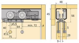 NW Laufprofil zu Top Line 1 6000mm Alu. blk Hettich (3000273050)