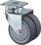 NW Doppel-Lenkrolle 50mm 60kg o.Feststeller Vollgummi blaugrau 60 x 60mm (3000275275)