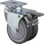 NW Doppel-Lenkrolle m.Feststeller 50mm 60kg m.Feststeller VG blaugrau 60x60mm (3000275276)
