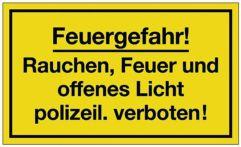 NW Hinweiszeichen Feuergefahr L250xB150mm gelb schwarz Ku. (3000277141)