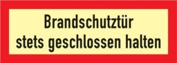 NW Brandschutzzeichen DIN 4066 L297xB105mm Brandschutztür stets geschl.halten Folie (3000277595)