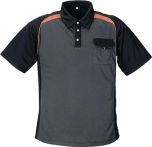 NW Herrenpoloshirt Gr.M dunkelgrau/schwarz/orange 50% PES/50% Cool Dry (4000381178)