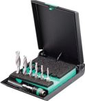 NW Kombigewindebohrerbitsatz 7tlg.HSS 1/4 Zoll 6KT Ku.-Box WERA (4000829681)