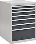 NW Schubladenschrank H1019xB705xT736mm lichtgrau/anthrazitgrau 7 Schubl.Vollauszug (9000426017)