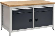 NW Werkbank grau/anthr.-grau B1500xH859xT750mm Buche Multiplex 40mm 2Schubl.2Türen (9000426065)