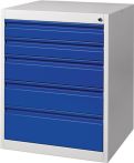 NW Schubladenschrank BK 600 H800xB600xT600mm grau/blau 5 Schubl.Einfachauszug (9000427001)