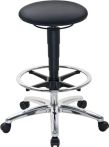 NW Drehhocker m.Sitz-Stop-Rollen u.Fußring Supertec-Gewebe grau Sitz-H.510-780mm (9000454144)