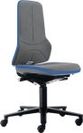 NW Arbeitsdrehstuhl Neon Rollen Supertec-Gewebe grau blau 450-620mm BIMOS (9000454268)