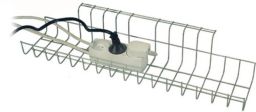 NW Kabelkorb B490xT100xH80-85mm silber f.Schreibtisch (9000483290)