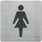 NW Tür-/Infoschild B90xH90mm Sichtfenster WC Damen Rücken VA geb. (9000483430)
