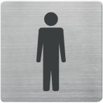 NW Tür-/Infoschild B90xH90mm Sichtfenster WC Herren Rücken VA geb. (9000483431)