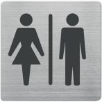 NW Tür-/Infoschild B90xH90mm Sichtfenster WC Damen u.Herren Rücken VA geb. (9000483432)