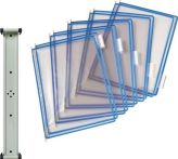 NW Wandhalter 10 Sichttafeln blau m.Drahtrahmen,ku.-ummantelt f.DIN A4 (9000492055)