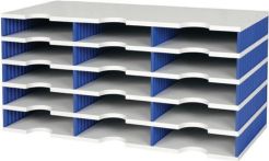 NW Sortierablage Trio 15 Fächer H363xB723xT331mm Polystyrol grau/blau (9000493348)