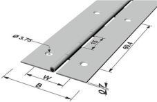 NW Stangenscharnier B. offen 32mm S. 0,7mm 400mm EIS. verms. (3000272005)