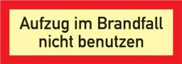 NW Brandschutzzeichen DIN 4066 L297xB105mm Aufzug n.benutzen Folie (3000277596)