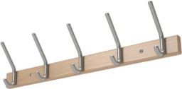 NW Wandgarderobe Holzprofil Buche 7 Hut-/7 Mantelh.L.1000mm Hakenabstand 150mm (3000284076)