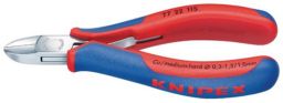 NW Elektronikseitenschneider DIN ISO9654 L130mm rund m.kl.Facette spiegelpl. Knipex (4000794630)