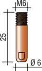 NW Stromdüse Draht-D. 0,8mm M 6 L.25mm E-Cu TRAFIMET (1000152067)