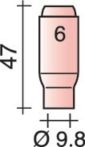 NW Keramische Gasdüse Stand.D.9,8mm L.47mm TRAFIMET (1000152112)