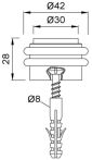 NW Bodentürpuffer 2053.82 D.42mm H.28mm VA ma Dübelmontage KWS (3000255918)