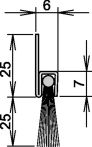 NW Bürstentürdichtung L.1250mm Rosshaar mixed Athmer (3327023017)