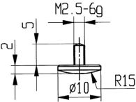 NW Messeinsatz D.10mm gewölbt R. 15 M2,5 STA f. Messuhren Käfer (4000851638)