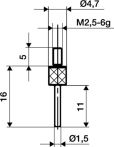 NW Messeinsatz D.1,5mm L.11mm Stift M2,5 STA f. Messuhren Käfer (4000851678)