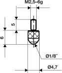 NW Messeinsatz L.6mm KGL M2,5 HM f. Messuhren Käfer (4000851687)
