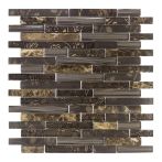 HPH Placke Mosaik BRICK 1,5 FIORE-2 marrone poliert 30x27x0,8 cm Art. 15450