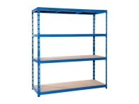 pro-bau-tec Weitspannsteckregal mit 4 Holzböden Tragkraft je 350 Kg - 180x160x60 cm