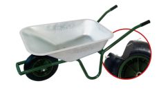 pro-bau-tec PU Gartenschubkarre 85 Liter mit verzinkter Stahlmulde