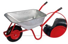 pro-bau-tec PU Gartenschubkarre / Bauschubkarre 100 Liter mit PU-Rad 4.00-8 auf Stahlfelge
