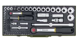 Proxxon Komplett- Steckkschlüsselsatz 1/4 Zoll +1/2 Zoll 56-teilig