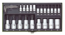 Proxxon Steckschlüsselsatz Zoll TX Zoll , 1/4 Zoll +1/2 Zoll 24-tlg